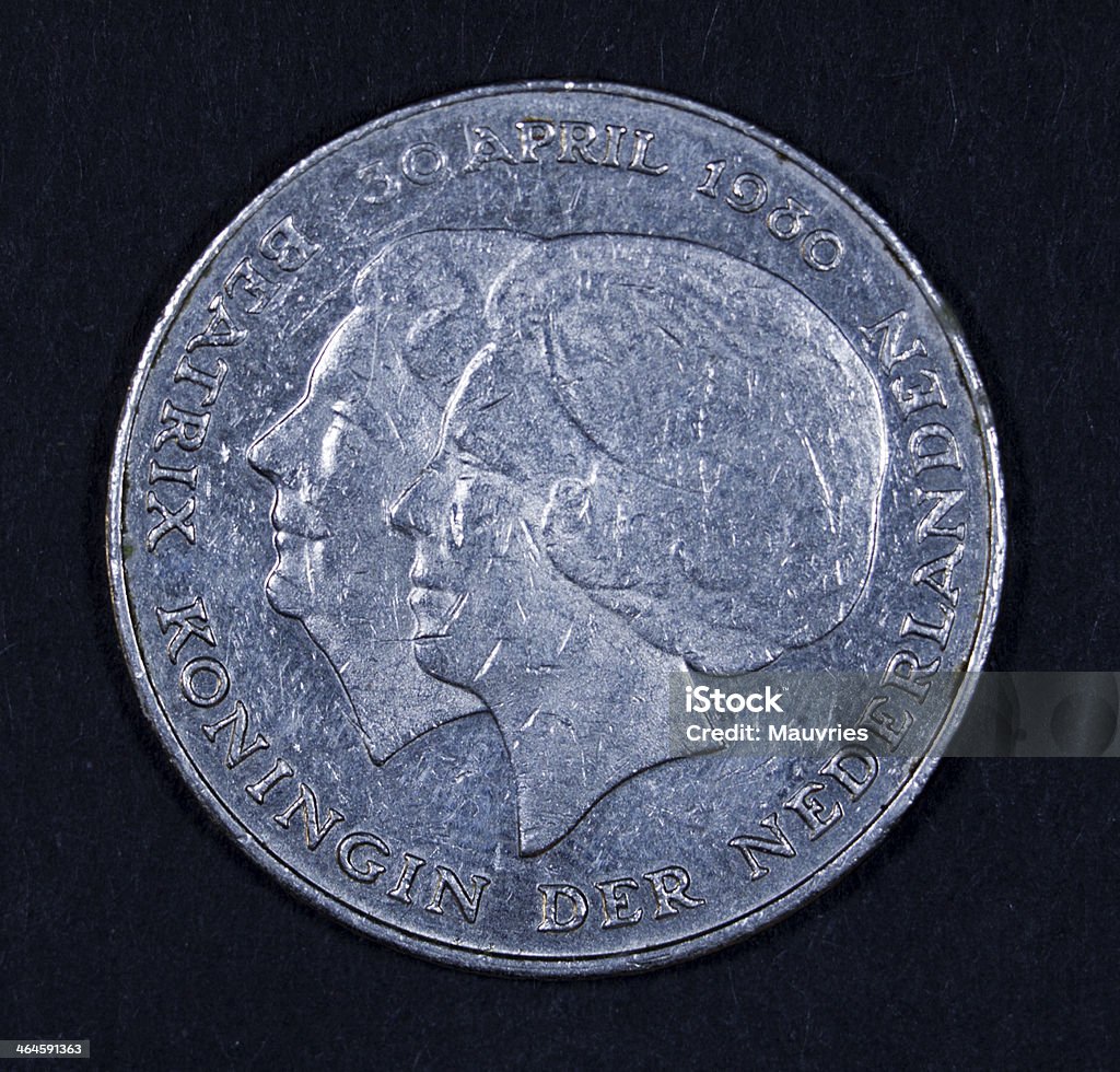 네덜란드 동전 쇼 인물 퀸 베드 2개. - 로열티 프리 20세기 스톡 사진