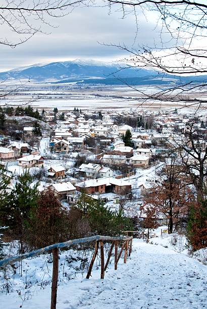istock Peacefull village in the winter 464592467
