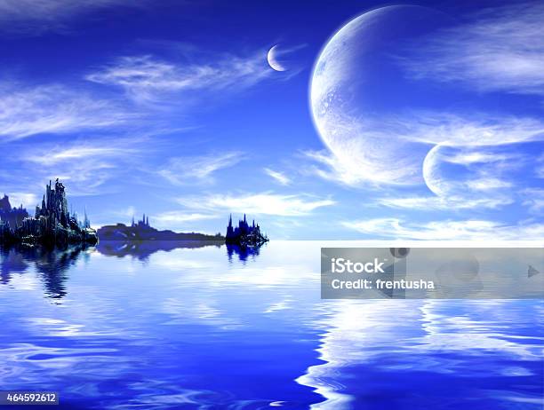 Landscape In Fantasy Planet Stock Photo - Download Image Now - 2015, Blue, Cloud - Sky