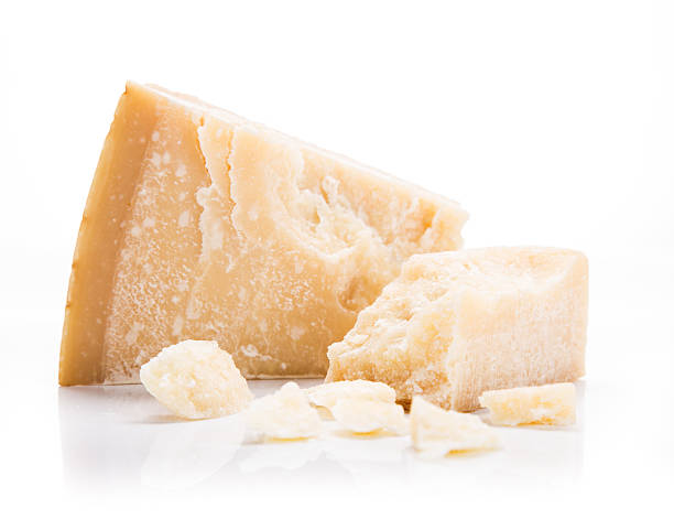 istock Parmigiano reggiano on white background 464597654