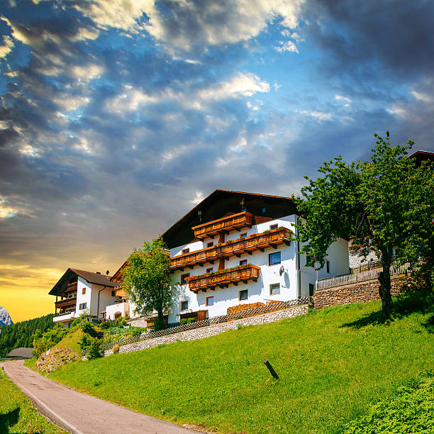 istock Panoramic view of idyllic summer landscape in the Alps 464598138
