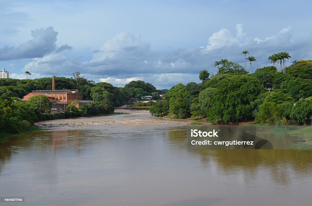The Piracicaba river rapids in a margin the Central Mill The Piracicaba river rapids in a margin the Central Mill in the city of Piracicaba, State of São Paulo 2015 Stock Photo