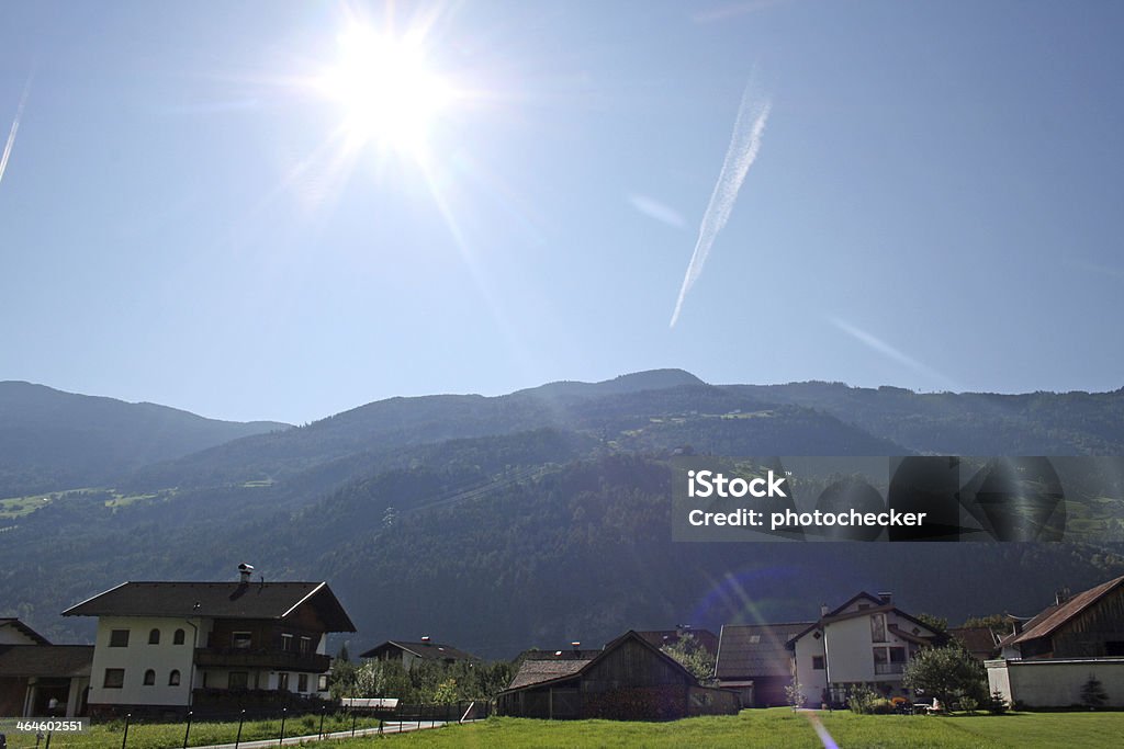 small village in the Alps view to the Alps mountains in Austria Asia Stock Photo