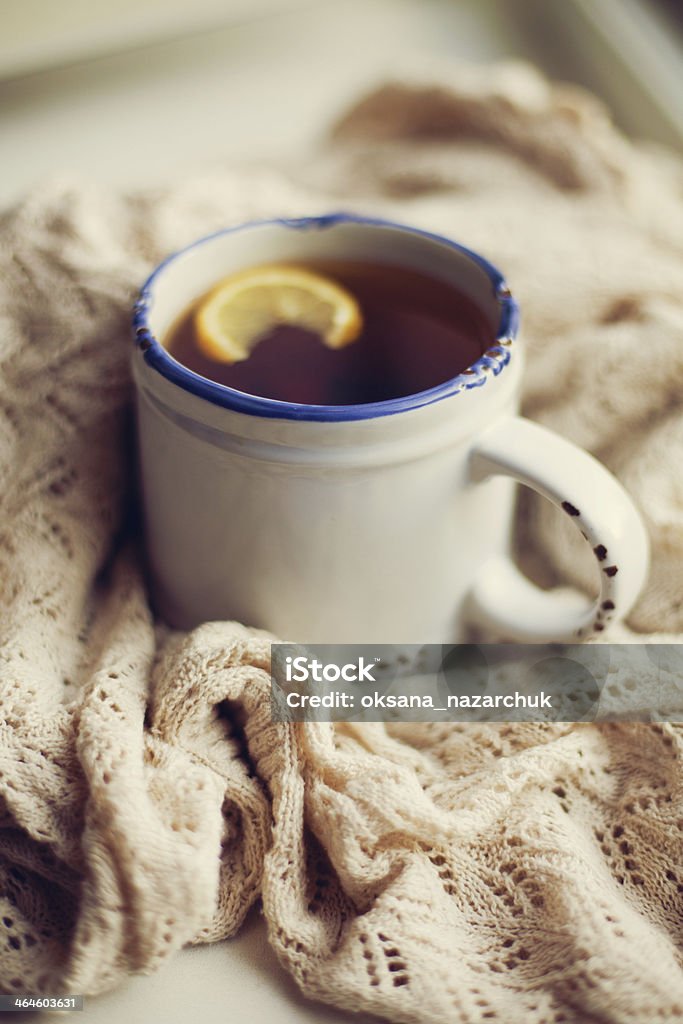 tea tea with lemon in the cup Breakfast Stock Photo