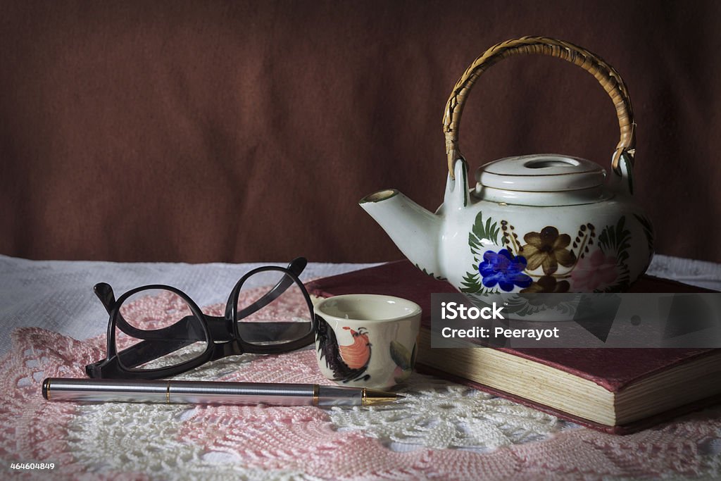 Tea kit with stationary. Ancient Stock Photo