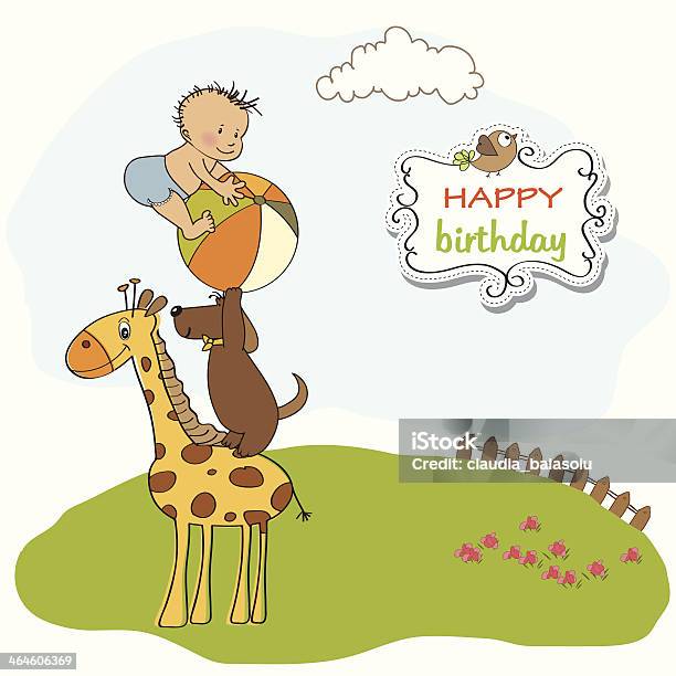 Funny Cartoon Birthday Greeting Card Stock Illustration - Download Image  Now - Accuracy, Animal, Anniversary - iStock