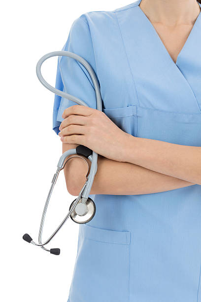 istock Female doctor holding a stethoscope 464608484
