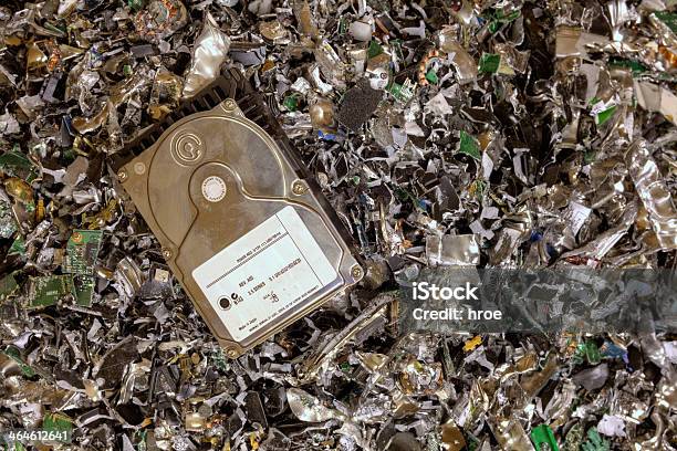 Crushed Hard Drives Stock Photo - Download Image Now - Hard Drive, Shredded, Recycling