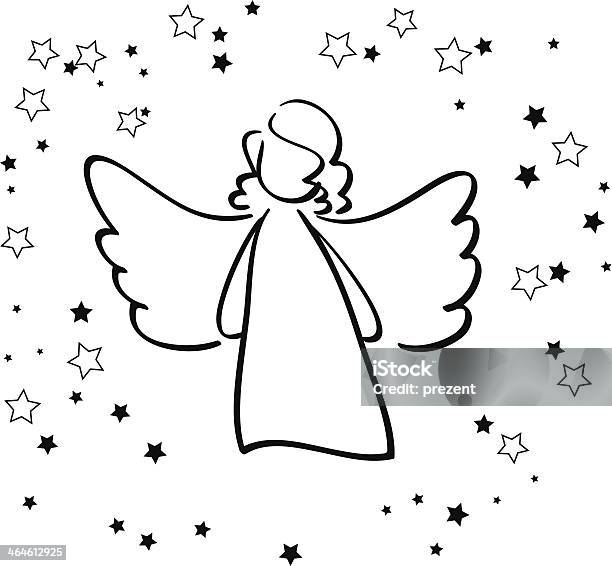 Angel And Stars Stock Illustration - Download Image Now - Abstract, Angel, Art