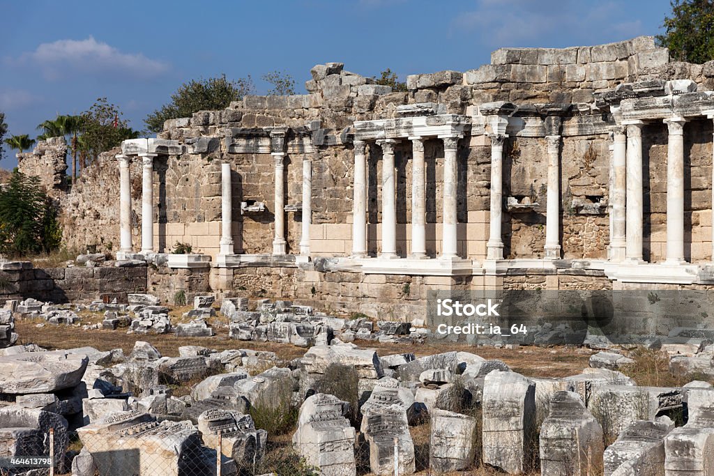Ancient building columns at Turkey Side Ancient building columns at Turkey Side city ruins 2015 Stock Photo