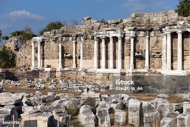 Ancient Building Columns At Turkey Side Stock Photo - Download Image Now - 2015, Anatolia, Ancient