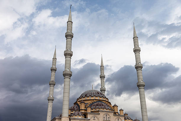 Muslim islam religion Tahtakale Camii mosque in Turkey Manavgat stock photo