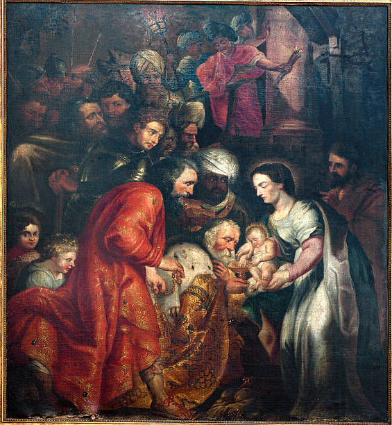 istock Brussels - Adoration of The Magi paint 464616809
