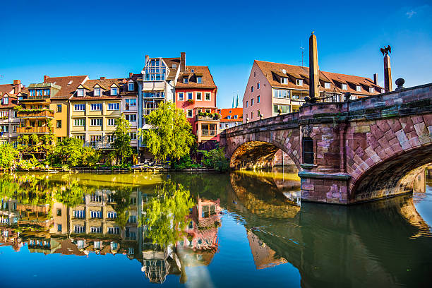 Nuremberg, Germany Nuremberg, Germany old town on the Pegnitz River. franconia photos stock pictures, royalty-free photos & images