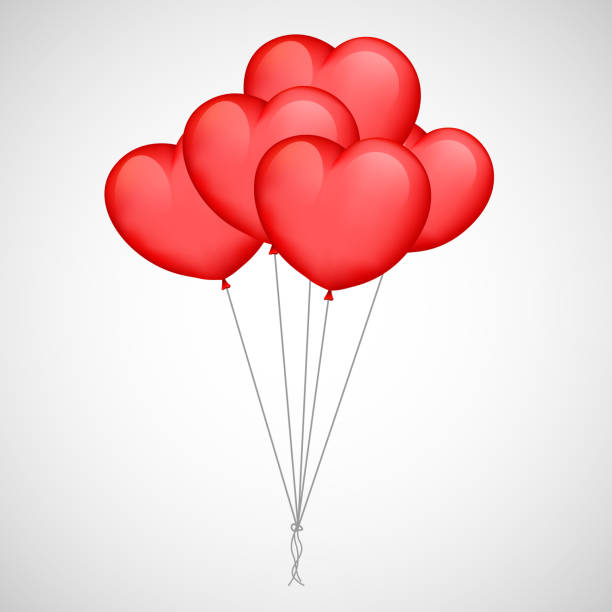 Heart Balloon illustration of bunch of Heart Balloon string instrument stock illustrations