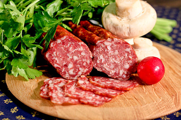 istock Meat sausage salami 464624707