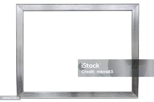 istock Large aluminum empty photo frame on a white background 464627834