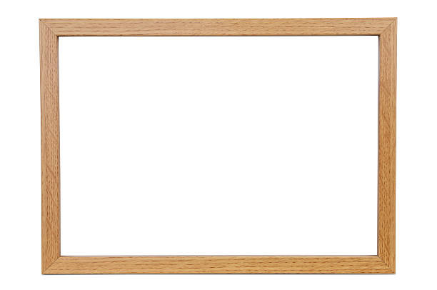 istock Wooden empty photo frame on white background 464627854