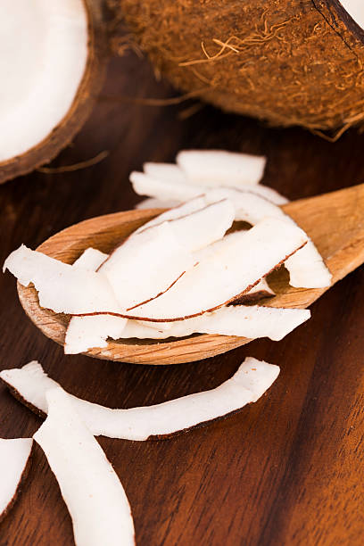 istock Close up of sliced coconut 464628162