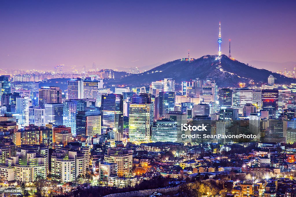 Seoul Skyline Seoul, South Korea city skyline nighttime skyline. Seoul Stock Photo