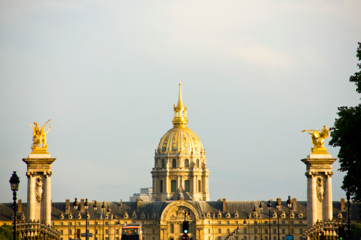 Pont Alexandre III and the dome of Les Invalides (Paris, France).
