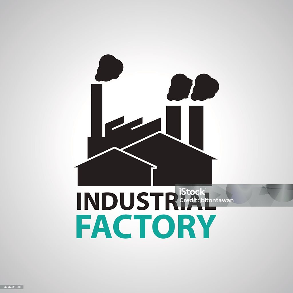 Industrial building factory Signs and Symbols 2015 stock vector