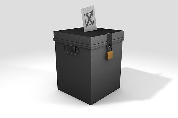 A computer generated 3D image of a ballot box