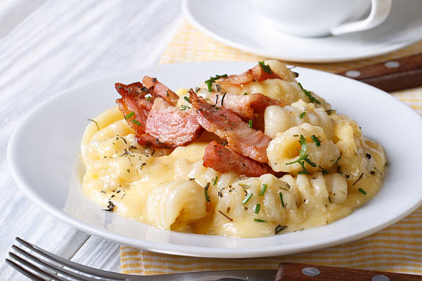 istock potato gnocchi with cheese and bacon. close up 464635126