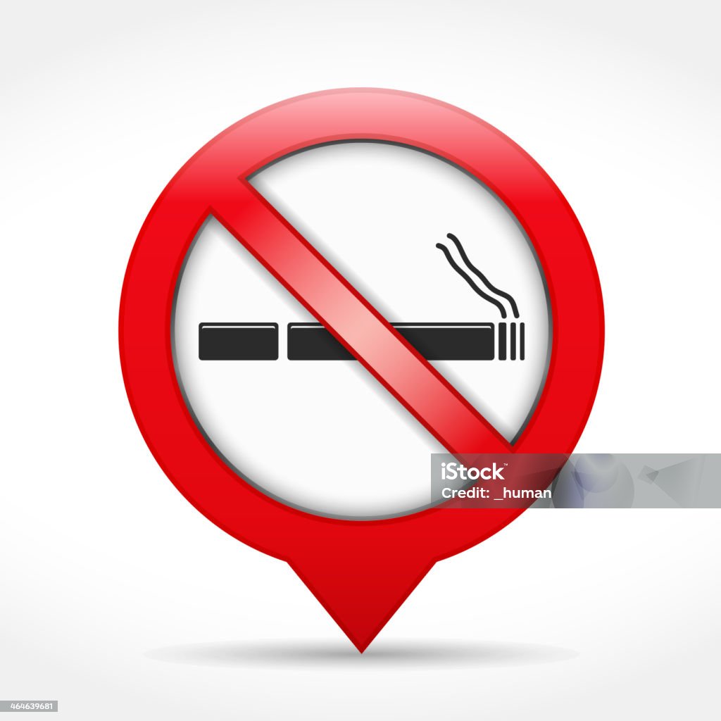 Placa de Proibido Fumar - Vetor de Cigarro royalty-free