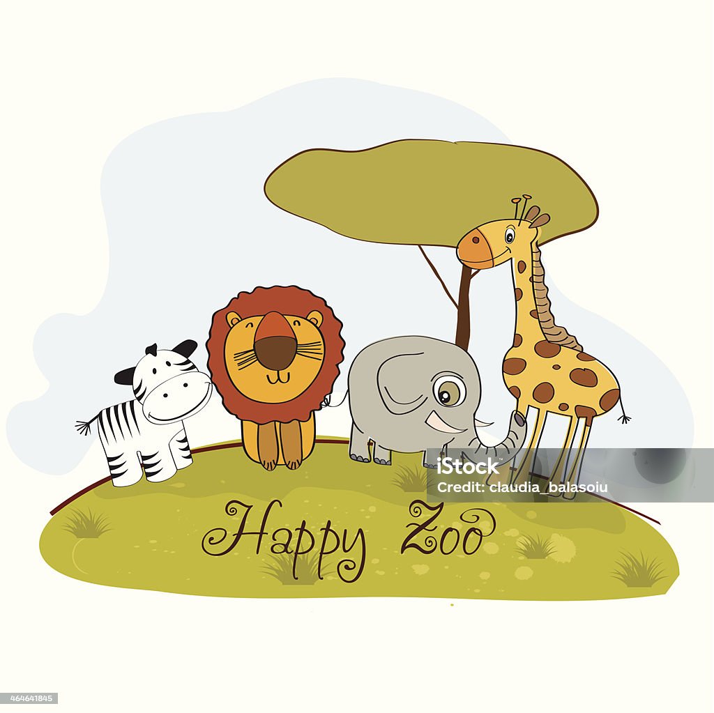 happy zoo happy zoo, vector illustration Africa stock vector