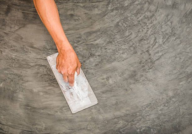 concreto superfície polida - construction dirt dirty manual worker - fotografias e filmes do acervo