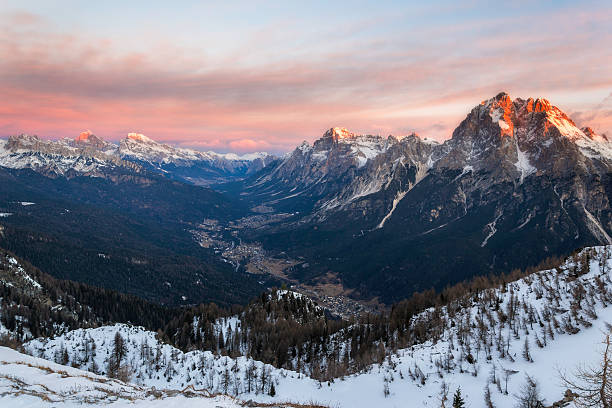 istock Cadore valley during the sunrise in winter 464643290