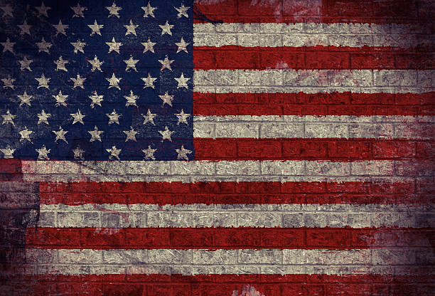 istock Dark Grunge American Flag 464644530