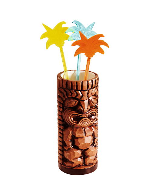 istock Tiki Glass With Palm Tree Stir Sticks 464645974