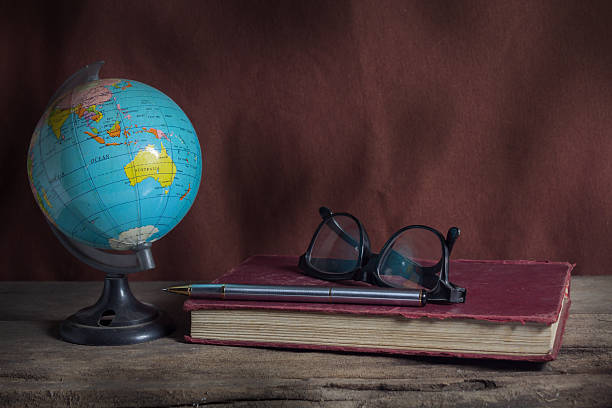 istock Still life globe with stationary. 464648489