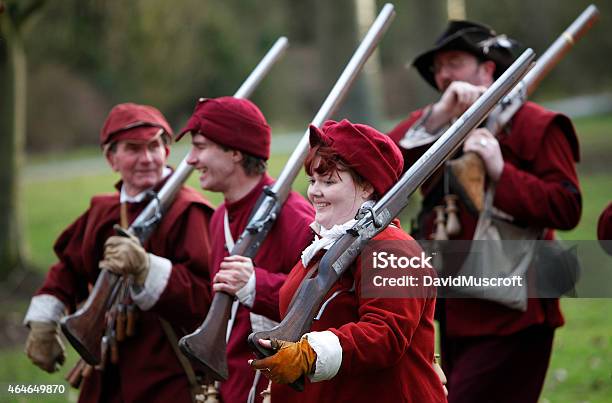 Soldiers Reenact The Battle Of Nantwich English Civil War Stock Photo - Download Image Now
