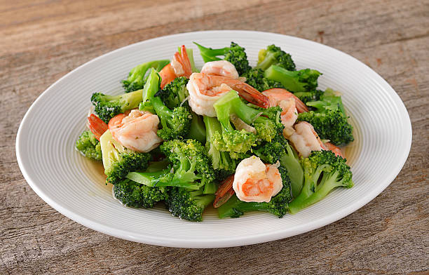 istock Thai healthy food stir-fried broccoli with shrimp 464649964