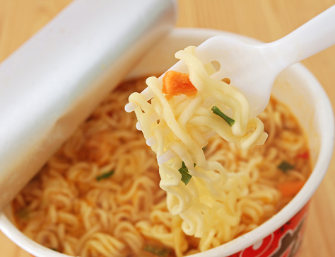 Eating Instant Noodles with a Plastic Fork