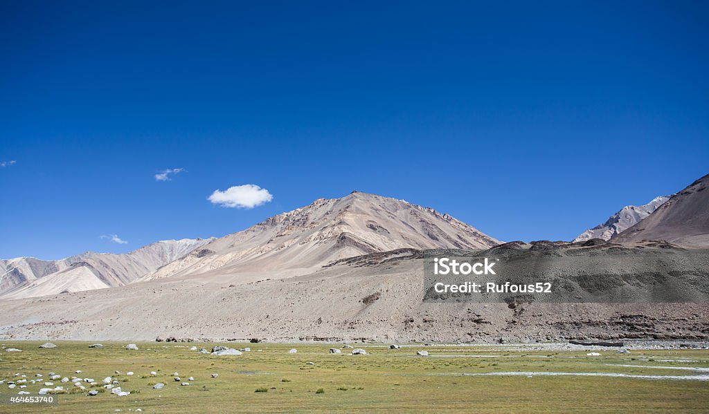 Himalayan landscape Himalayan landscape in Himalayas along Manali-Leh highway. Himachal Pradesh, India 2015 Stock Photo