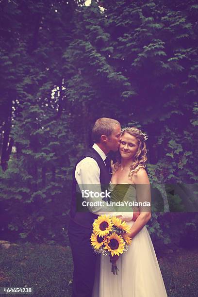 Romantic Bride And Groom Stock Photo - Download Image Now - 2015, Adult, Adults Only