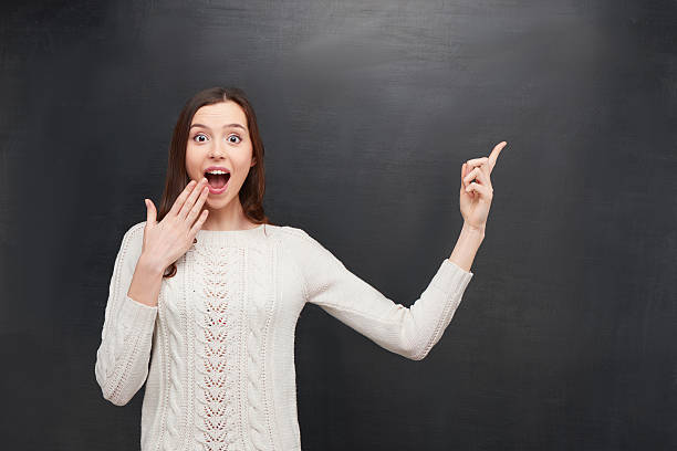 istock Funny astonished woman looking at camera 464654764