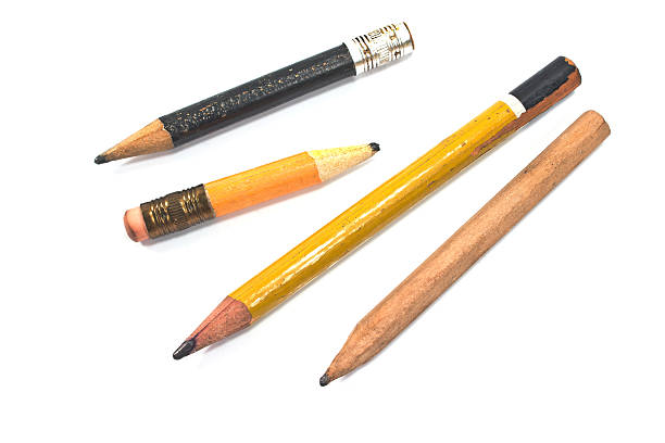 istock Used wooden pencil isolated on white 464661846