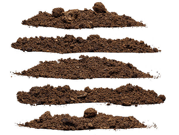 Set pile of soil stock photo