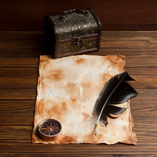 istock The ancient chest with a paper 464662798