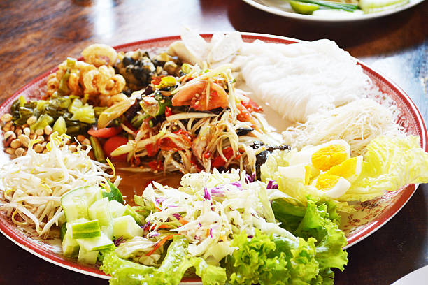 istock papaya salad,Thai food 464663110