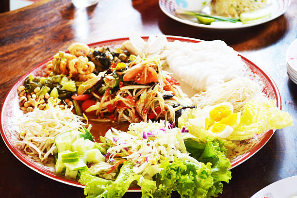 istock papaya salad,Thai food 464666208