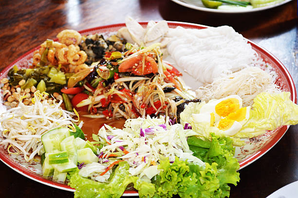 istock papaya salad,Thai food 464666210