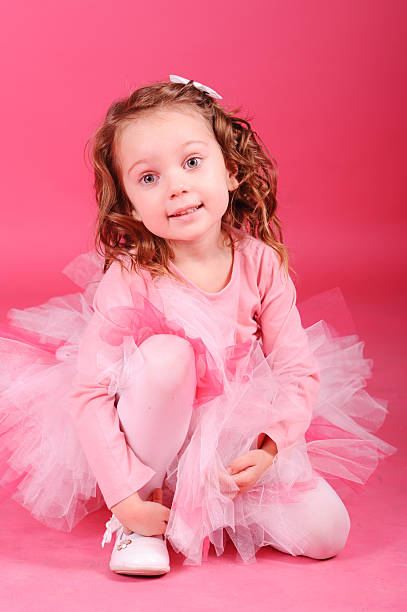 istock Cute little girl in studio 464666385
