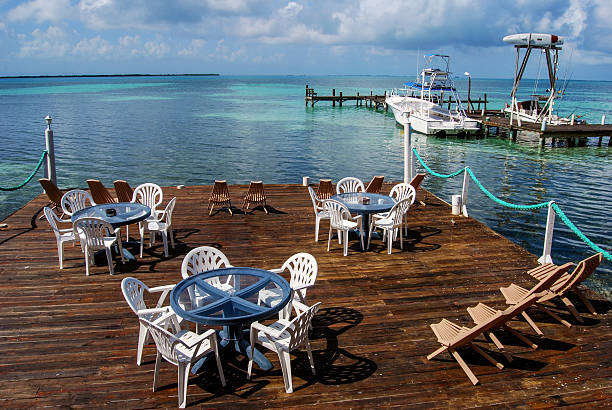 istock Island party deck on a Caribbean island. 464666838