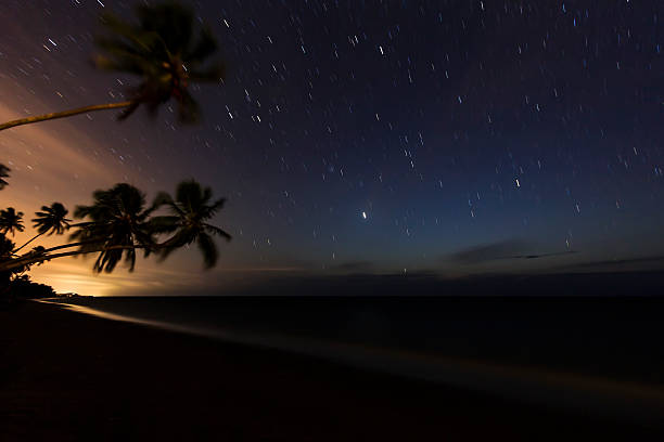 istock Brief Star Trail at Deserted Beach 464667048